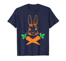 Load image into Gallery viewer, Easter Bunny with Carrot cross Skull Bones Funny T Shirt
