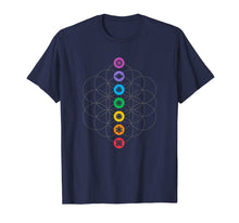 Load image into Gallery viewer, Chakras Shirt Yoga Meditation Sacred Geometry
