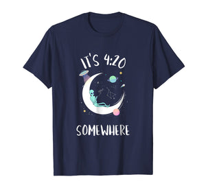 Funny 4:20 Smoking Moon Alien Shirt