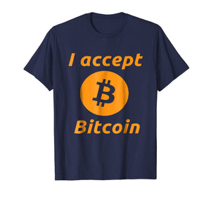 I Accept Bitcoin - Cryptocurrency Tee Shirt - Mens