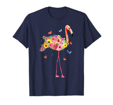 Load image into Gallery viewer, Pink Flamingo Watercolor T shirt Hawaiian Flowers Floral

