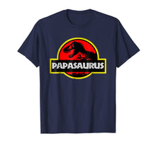 Load image into Gallery viewer, Mens Papasaurus Rex Shirt, Funny Cute Dinosaur Father&#39;s Day
