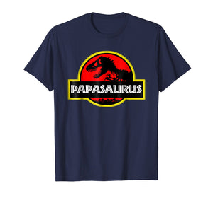Mens Papasaurus Rex Shirt, Funny Cute Dinosaur Father's Day