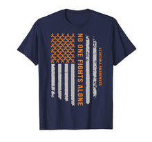 Load image into Gallery viewer, Leukemia Awareness Shirt Orange Ribbon US Flag shirt
