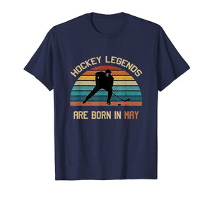 Hockey Legends are born in May vintage Ice Hockey T-shirt