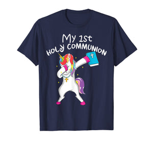 My 1st Holy Communion Unicorn Dabbing Tshirt Gift Boy Girl