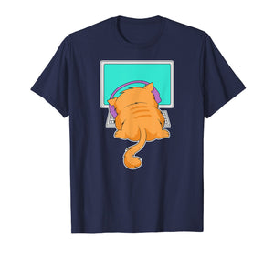 House Cat Owner Gamer Headphone Screen Player Kitten T-Shirt