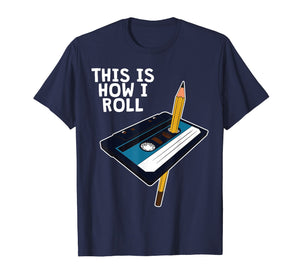Funny Cassette Tape Pencil Shirt Retro 80s 90s Party Gift