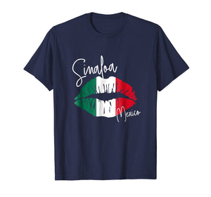 GGT Travel Souvenir Style SINALOA MX Flag Lips Tshirt