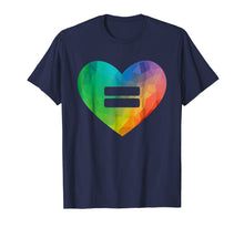 Load image into Gallery viewer, LGBT Love is Love Equality Shirt - Rainbow Heart Equal Sign
