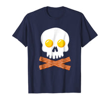 Load image into Gallery viewer, Breakfast Skull Shirt Egg and Bacon Skull Crossbones Tshirt
