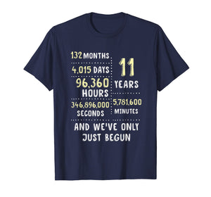 11 Years Anniversary T-Shirt Gift for Her or Him