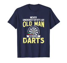 Load image into Gallery viewer, Mens Old Man &amp; Darts Tshirt Father&#39;s Day Dart Player Gift Idea
