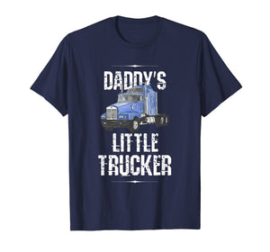 Kids Semi Truck Boys Gift Daddy's Little Trucker T-Shirt