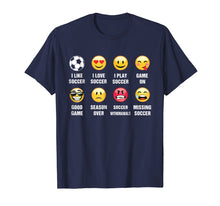 Load image into Gallery viewer, I Love Soccer Shirt Emojis Emoticons Funny Graphic Shirt
