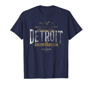 Detroit Tshirt Retro College-Style Detroit MI 1701 T-shirt