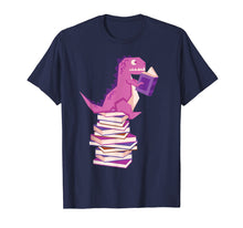 Load image into Gallery viewer, Funny Dinosaur Book Reading Teacher Student Nerdy T-Shirt
