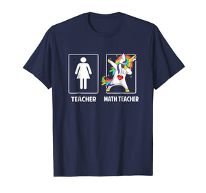Math Teacher Unicorn Dabbing Funny T Shirt Gifts Dab Dabs