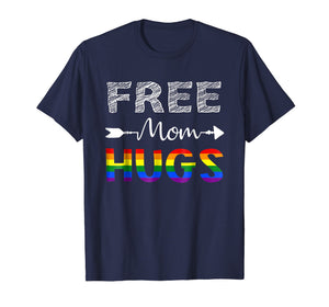 Free Mom Hugs T-Shirt for Women, Rainbow Gay Pride