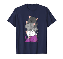 Load image into Gallery viewer, Kawaii Cat Pile Anime T-shirt - Asexual Pride Flag Kittens
