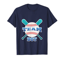 Load image into Gallery viewer, Baby Gender Reveal Party | Team Boy, Blue Baseball Theme Tee
