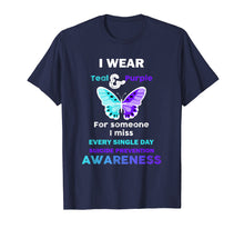 Load image into Gallery viewer, Teal and Purple Ribbon Suicide Prevention Awareness T-shirt
