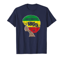 Load image into Gallery viewer, Juneteenth African American Flag Melanin Afro Artwork Women T-Shirt
