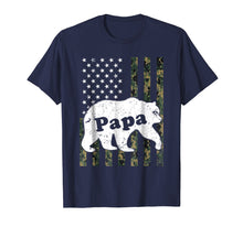 Load image into Gallery viewer, Mens Mens Papa Bear T-Shirt Camouflage USA American Flag
