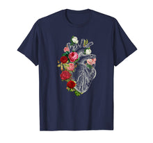Load image into Gallery viewer, Anatomical Heart and Flowers, Flower Anatomical Heart tshirt
