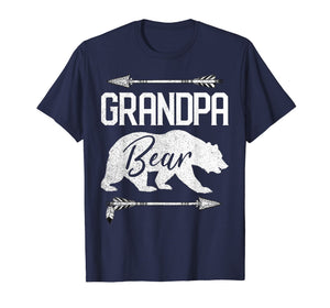 Mens Grandpa Bear Funny Father's Day T-Shirt Gift Papa Vintage
