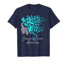 Load image into Gallery viewer, Ovarian Cancer Awareness Shirt Teal Butterflies TShirt
