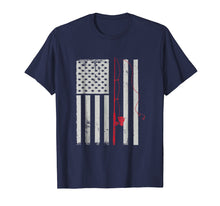 Load image into Gallery viewer, American Flag Patriotic Fishing Pole Outdoorsman T-Shirt
