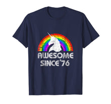 Load image into Gallery viewer, Unicorn Birthday T Shirt Rainbow 1976 42 Years Old 42nd Gift
