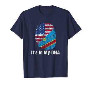 DR of Congo Flag T shirt & USA Flag DNA Fingerprint T Shirt