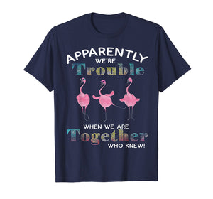 Apparently We're Trouble When We Are Together Flamingo Shirt