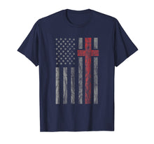 Load image into Gallery viewer, Vintage Distressed USA Flag Christian Shirt - Patriotic Tee
