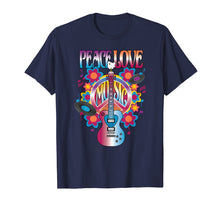 Load image into Gallery viewer, PEACE LOVE MUSIC Rock &amp; Roll Guitar Dove Retro Vinyl T Shirt
