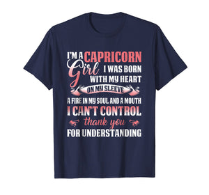 I Am A Capricorn Girl T-Shirt Capricorn Zodiac Birthday