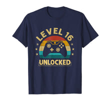 Load image into Gallery viewer, Level 16 Unlocked TShirt  Video Gamer 16th Birthday Gift
