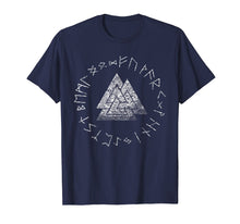 Load image into Gallery viewer, Vikings Valknut and Runes Norse Mythology Distressed t-shirt
