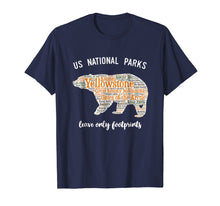 Load image into Gallery viewer, National Parks Bear T Shirt Lists all 59 National Parks
