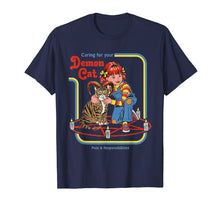 Load image into Gallery viewer, Funny-Caring-For-Your-Demon-Cat-t-shirt the girl love cat

