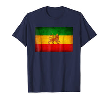 Load image into Gallery viewer, Old Ethiopia Flag shirt Lion of Judah Rasta Reggae T Shirt

