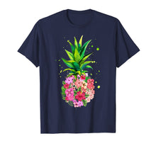 Load image into Gallery viewer, Pineapple Flowers Tshirt Women Aloha Hawaii Vintage Hawaiian
