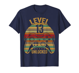 Level 13 Unlocked Birthday 13 Year Old Boy Kids Gift Shirt
