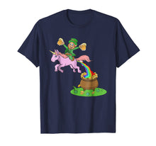 Load image into Gallery viewer, Leprechaun Riding A Unicorn - Funny St Patricks Day Shirts
