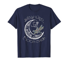 Load image into Gallery viewer, Stay wild moon child t-shirt moon, dragonfly
