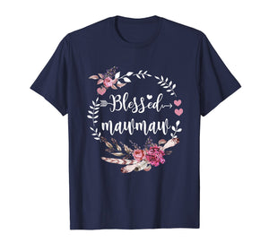 Blessed Mawmaw Shirt Thanksgiving Floral Funny Gift T-Shirt