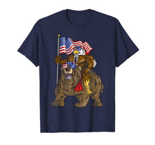 Load image into Gallery viewer, Proud American Bald Eagle On Bear 4th Of July With Flag T-Shirt
