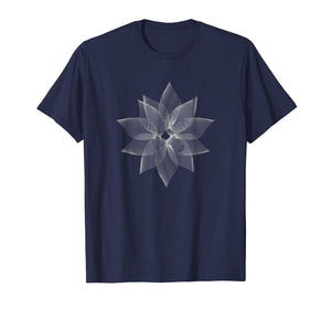Fractal Art Geometry Moire style Sacred Lotus Flower t-shirt